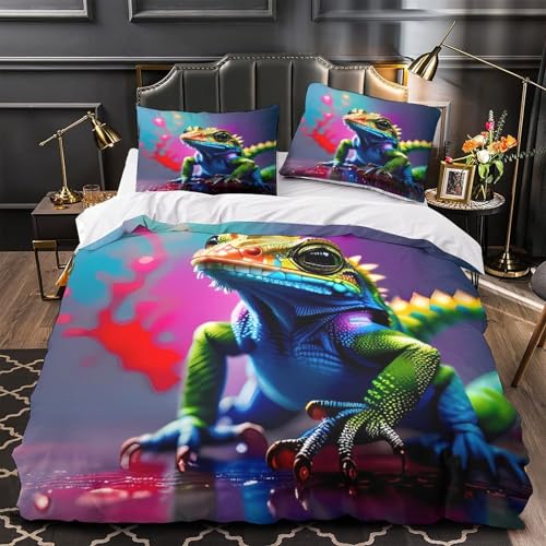 Ensemble de literie lézard impression numérique 3D microfibre ultra douce - 2