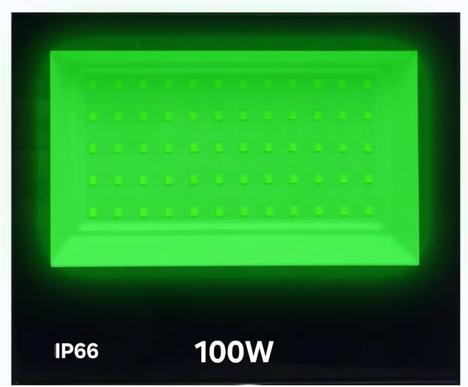 Refletor Holofote 100W Luz Verde A Prova D' Agua Bivolt Uso Externo