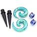 PiercingJ 6pcs 12G-1/2" Acrylic Spiral Straight Taper Screw Tunnel Plug Gauge Ear Stretcher Black Green Navy