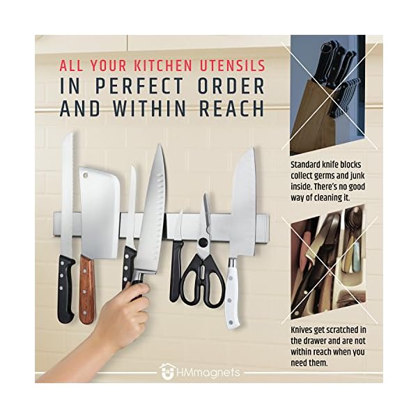 Premium 17 Inch Stainless Steel Knife Holder For Wall