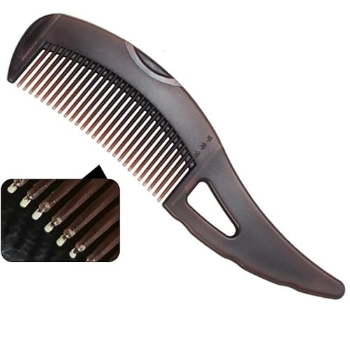 プッシュ式 フケ取り 皮脂 汚れ ごっそり 頭皮 ブラシ マッサージ フケ取りコーム ふけとり フケとり櫛 くし コーム ヘアブラシ ヘッドスパ 美髪コーム(ブラウン)のサムネイル