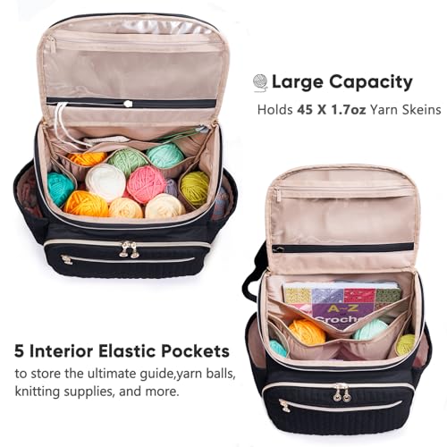 MYBAGZING Mochila grande de crochê, organizador de bolsa de crochê, organizador de armazenamento de