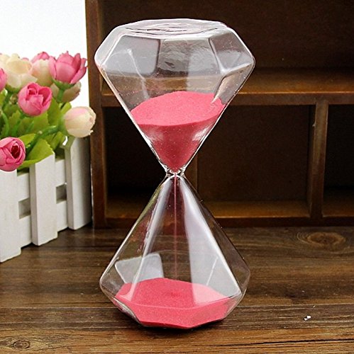 Gracesdawn Diamond Glass Hourglass Red Sand 15 Minutes With #TOP2