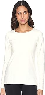 سويت شيرت بيسيك قطنية، سادة وباكمام طويلة للنساء من كارينا، اللون: