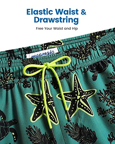 Image of maamgic Mens Swim Trunks with Compression Liner 5 Inch, Quick Dry Bathing Suit with Zipper Pockets, No-Chafing Swim Shorts