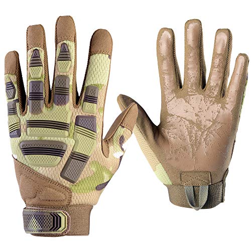 AXBXCX Tactical Gloves Army Full Finger Outdoor Gloves for Airsoft Paintball Hunting Hiking Military ATV Hunting Shooting Motorbike Motorcycle Riding Driving Camouflage MC M