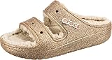 Crocs unisex adult Classic Cozzzy | Fuzzy Platform Slide Sandal, Multi/Gold, 8 Women 6 Men US