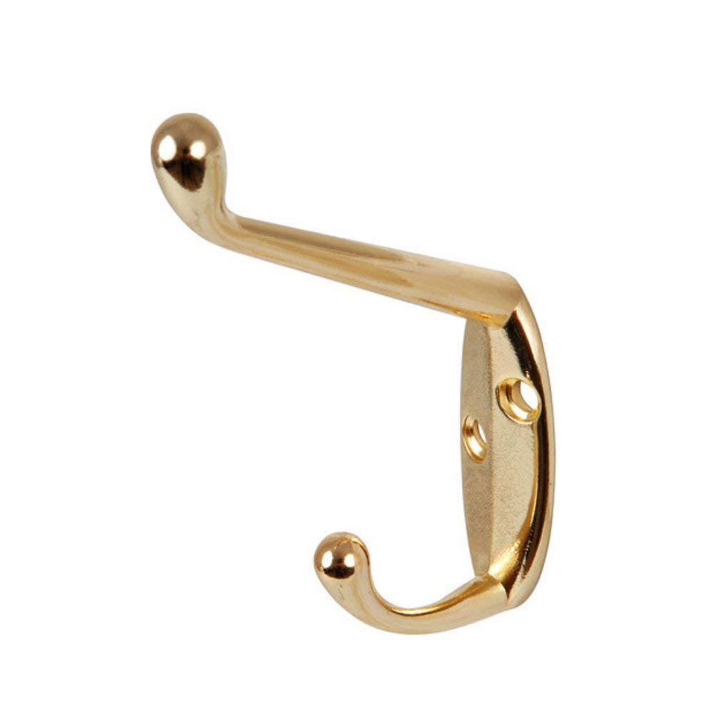 Dzina™ Hat and Coat Hooks Brass Plated Pack of 4