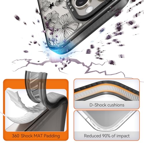 Coque iPhone 15 Pro noire à fleurs sauvages amusa - 2