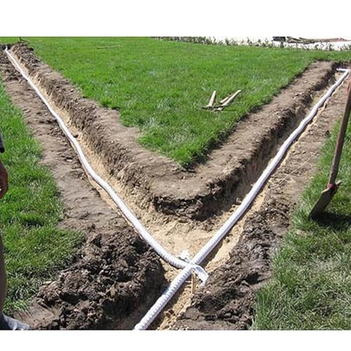 Tubo di drenaggio forato Tubo Di Drenaggio Perforato Per Drenaggio Di Terreni Da 10m/20m/30m/50m, Tubo Di Drenaggio Francese In Tessuto Non Tessuto Personalizzabile Per Giardinaggio(Dia 50mm,L 10m)