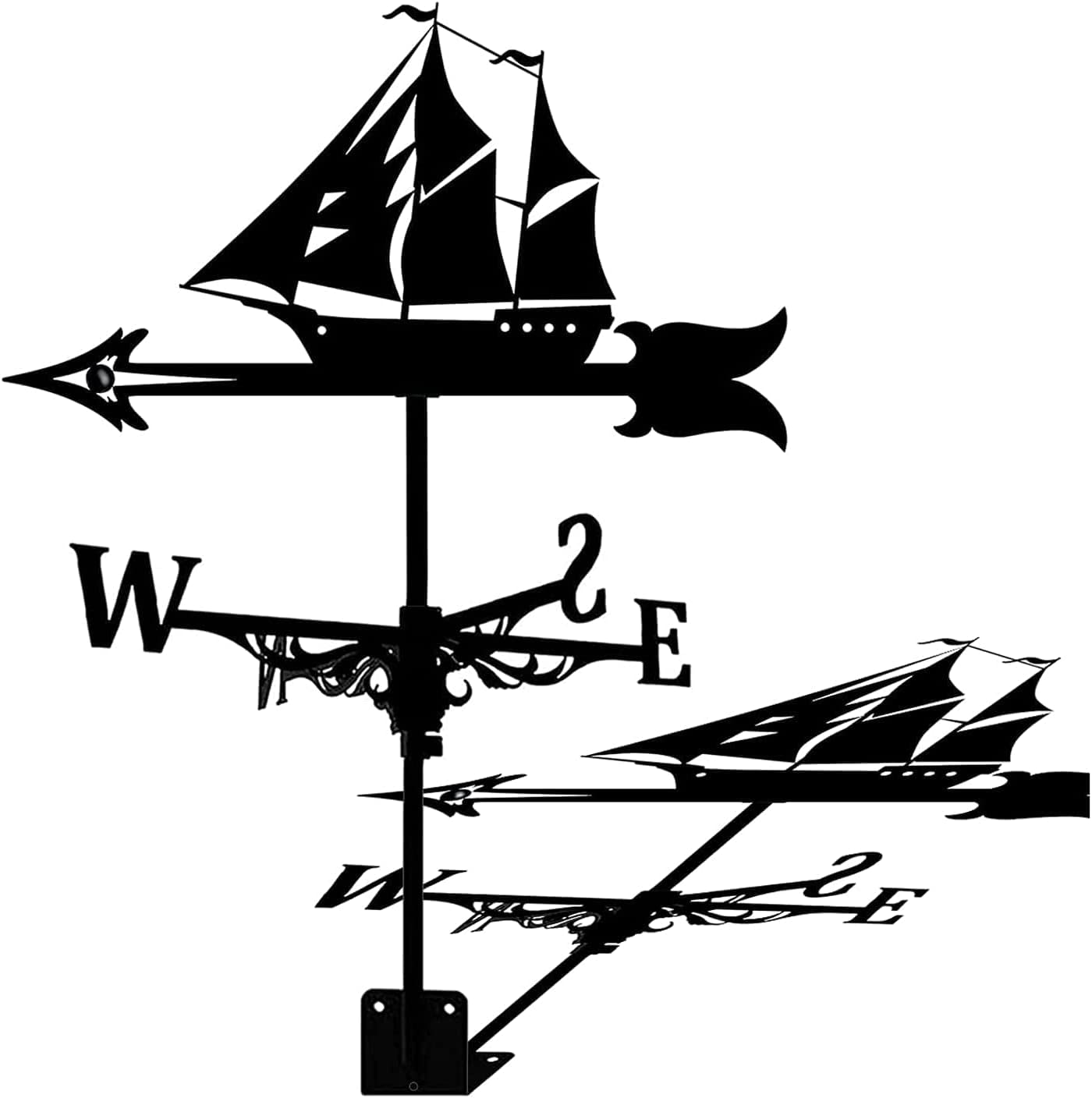 Klonwg C Weather Vane Weathervane Measuring Tools Wind Direction Indicator Weathercock Stainless Steel Garden Stake Suitablefor Outdoor