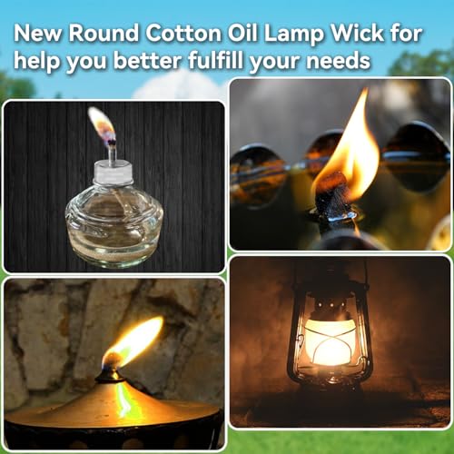 50 Pack 1/4\" Round Cotton Oil Lamp Wick for Tiki Torches Wick, Wicks Candle Lamp, Kerosene Lamp, Oil Lamp Wicks, Braided Cotton Wick, Candle Lamp - Thumbnail 6
