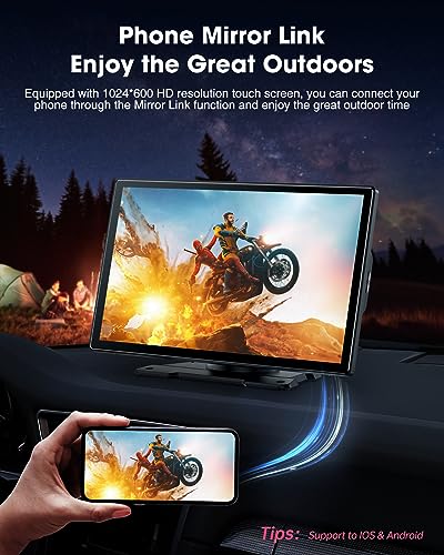 LAMTTO Portable Wireless Car Stereo Apple Carplay with 2.5K Dash Cam,9 Inch Touchscreen GPS Navigation for Car, Car Audio Receivers with Bluetooth,Android Auto,Mirror Link,AUX/FM - Thumbnail 7