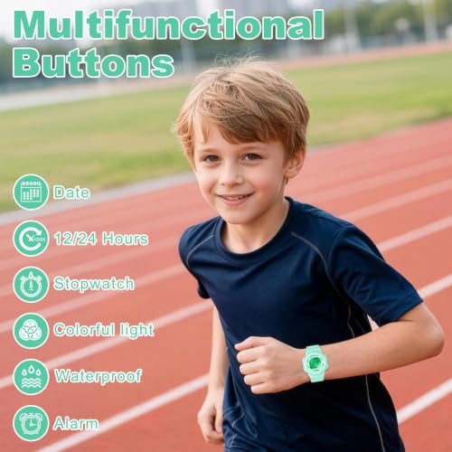 Image of SOCICO Kids Digital Watch 50M Waterproof & 7 Color Lights for Boys Girls