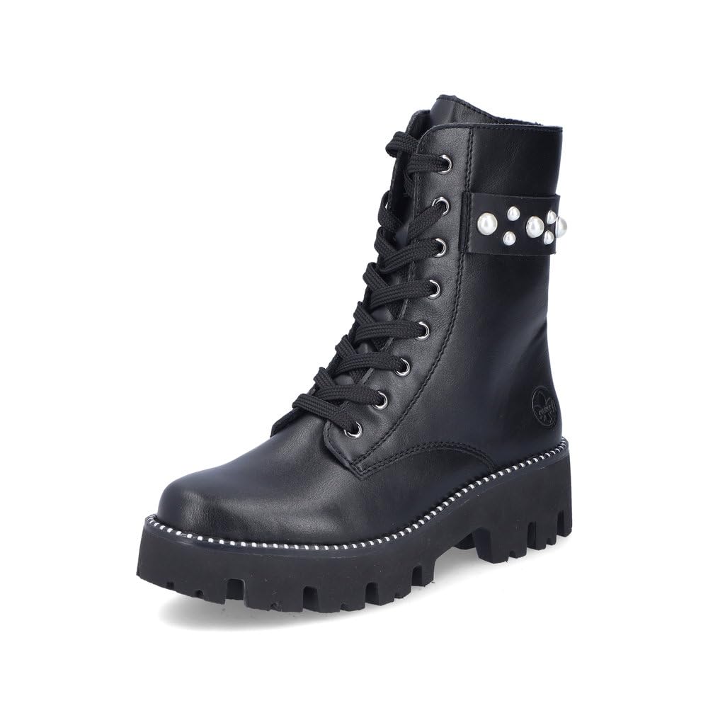Rieker Women's Combat Boots Y3354, Women's Ankle Boots, Black 00, 6.5 UK