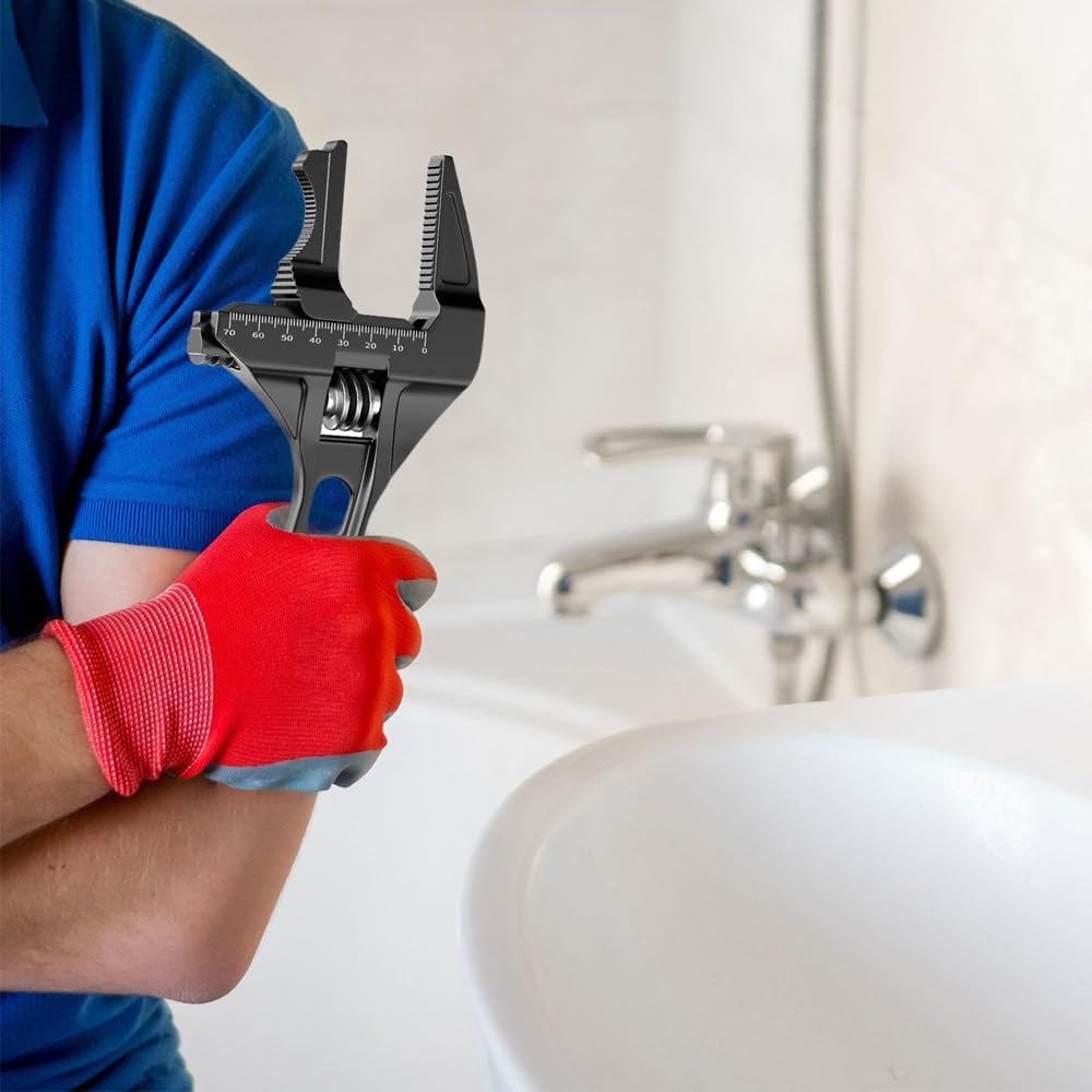 Llave inglesa ajustable Llave inglesa Herramienta Llaves de media luna Herramientas Resistente a roturas Ajustable 20 cm para tareas de plomería Apretar pernos