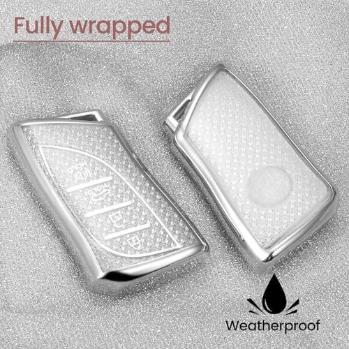 Image of Car Key Fob Cover for Lexus, Rhinestone Wristlet Case, White