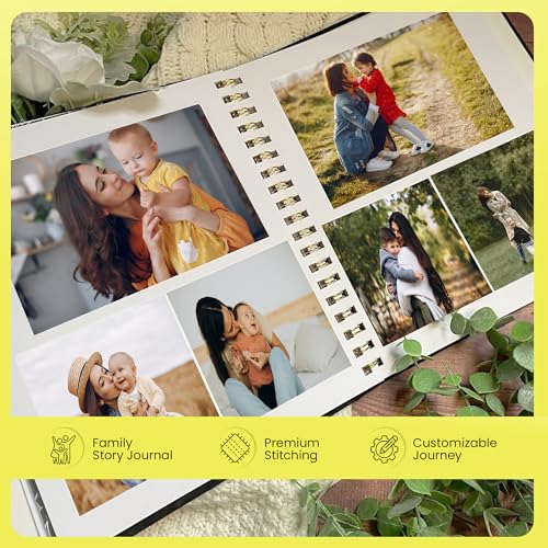 A Year Remembered Journal & Keepsake Memory Book – 9.5"x10.5" – Hardcover Linen Journaling Notebook, Spiral Journal Notebooks for Photos & Moments – Gift for Grandparents Parents Men & Women (Black) - image 3