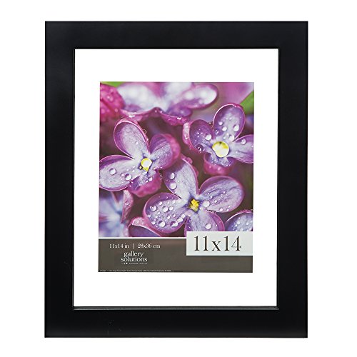 Gallery Solutions 11x14 Black Floating Display of 8x10 Image Picture Frame, 11 inches x 14 inches