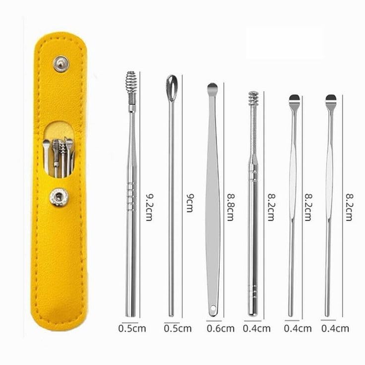 Hamron Ear Pick Wax Cleaner with multiple tools and leather pouch