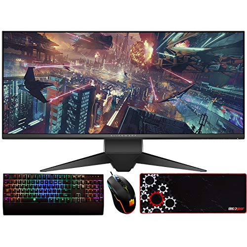 Dell AW3418DW Alienware LED UltraWide HD G-Sync Monitor (Silver) Bundle with Deco Gear Wired Gaming Mouse, Deco Gear Gaming Keyboard and Deco Gear Gaming Mouse Pad