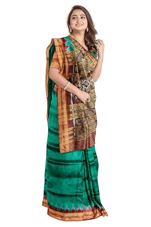 Image of Handmade Pure Bomkai Silk Saree Khandua Natural Silk Ikkat Saree For Women /Ethnic Wear /Traditonal Saree /Handloom Saree With Regular Fit Blouse Piece
