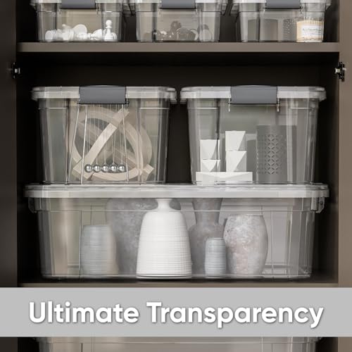 Image of Superio 4.5 Quart Clear Plastic Storage Containers with Lids, Stackable Organizer Bins, BPA-Free Storage Boxes for Home, Office, Dorm & Classroom, 36 Pack