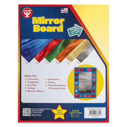 Hygloss Products, Inc 28384 Mirror Board Sheets, 8.5" x 11",