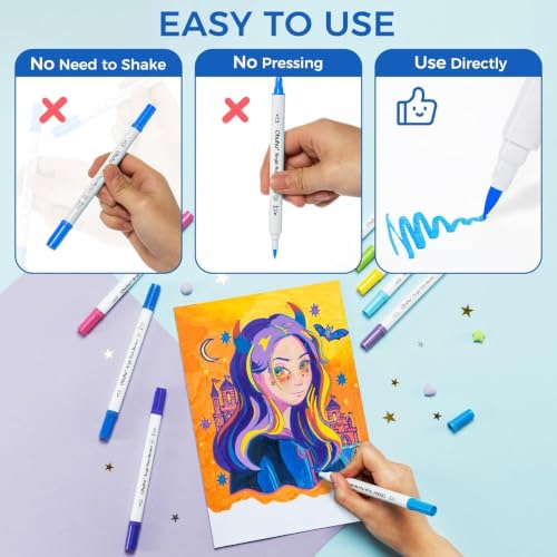 Image of Ohuhu Acrylic Paint Markers 120 Colors Fine & Dot Acrylic Markers - Akaka