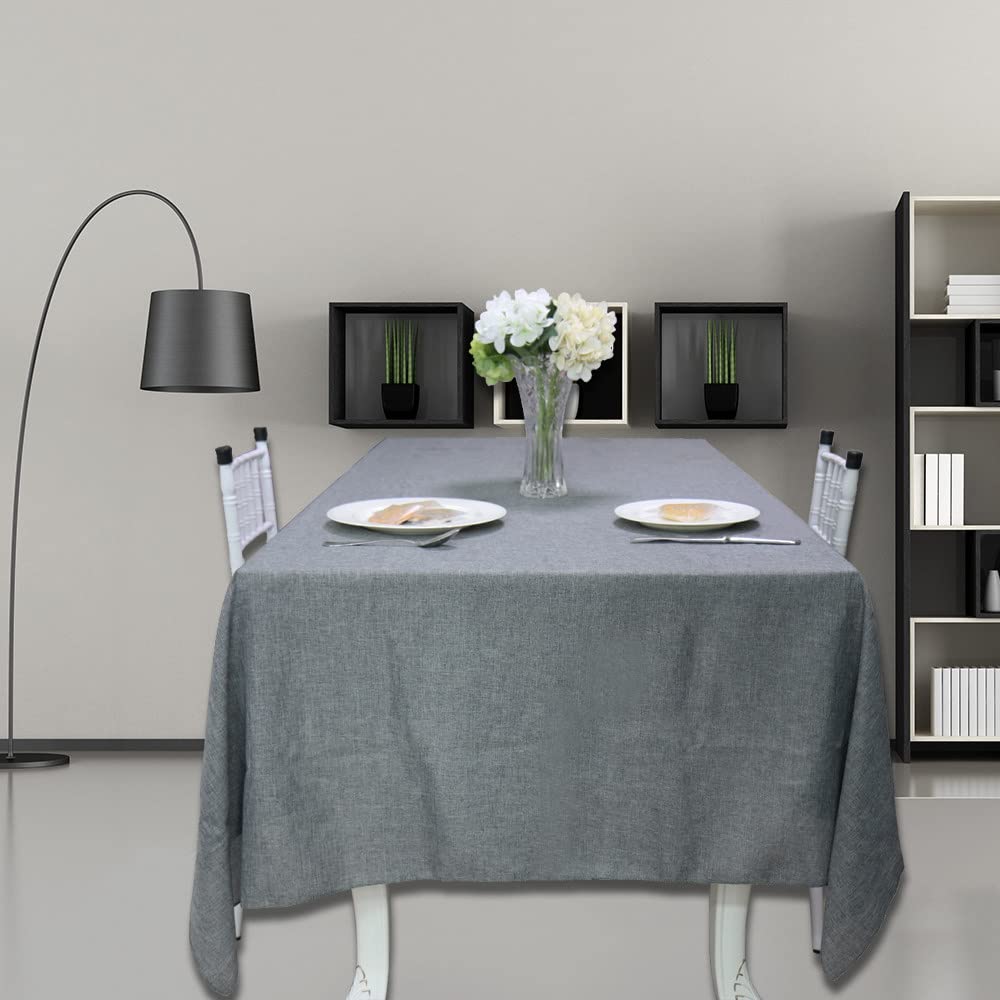 Nappe lin de jute douce grise 145x300 anti-rêche pour table de mariage