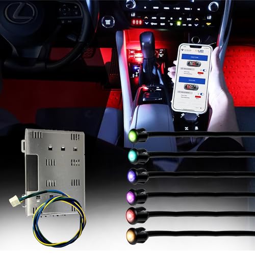 Luces LED interiores para auto con control App y CarPlay miniatura 1