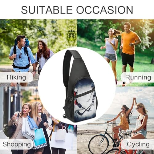 Mochila bandolera deportiva para senderismo Ice Hockey Art miniatura 6