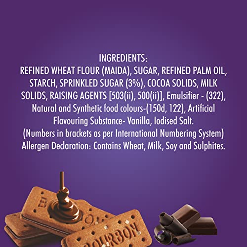 Image of Bakemate Bourbon Cream Biscuit Family Pack with Chocolate - Combo Pack of 12 (135g Each) | Bourbon Biscuits Pack | Chocolate Sandwich Biscuit | Biscuits Family Pack | Kids Snacks Combo