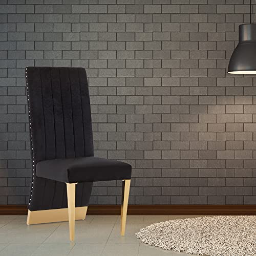Azhome Dining Chairs Black Velvet Kitchen Dining Room Chair Contemporary Upholstered Chairs With Gold Legs Set Of 6 #TOP6