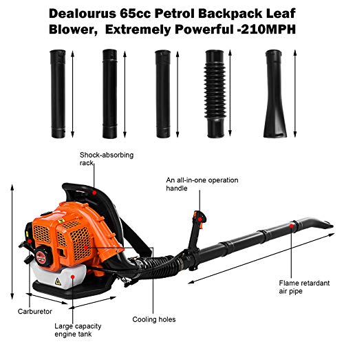 image for huangjiaxinss 63CC Backpack Gas Powered Leaf Blower, 2-Cycle Engine Ga