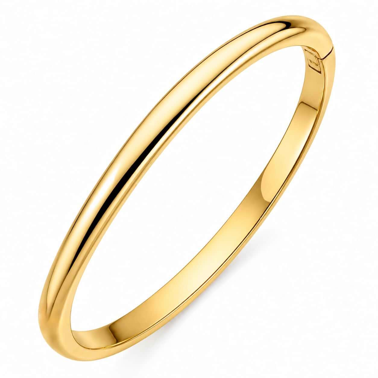 Minimalist Gold Bracelet for Women, 18K Gold Plated Stainless Steel Bangle Bracelet, Waterproof Non Tarnish Dainty Thin Jewelry for Small Wrist, Stackable Daily Gift for Women