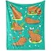 XaocNyx Capybara Throw Blanket for Adults - 60x80 Inches Twin Size - Soft Fluffy Cozy Blankets Gift - Green Cute Blanket Throws for Bed, Sofa, Winter