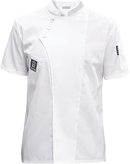 myaddiction Chef Jacket Short Sleeve Cooking Clothes Simple Chef Coat for Restaurant White M Clothing Shoes & Accessories | Uniforms & Work Clothing | Other Uniforms & Work Clothing-picture-11