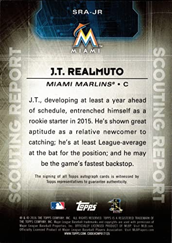 2016 Topps Scouting Report #SRA-JR J.T. (JT) Realmuto Certified Autograph Baseball Card