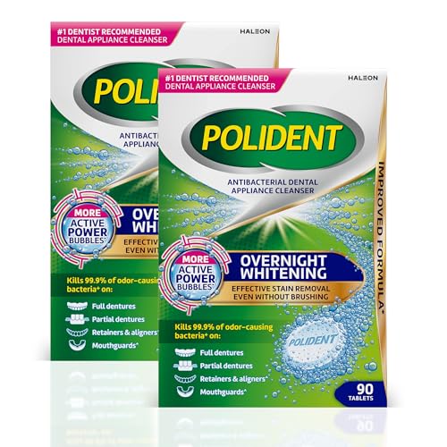 Polident Overnight Whitening Antibacterial Dental...
