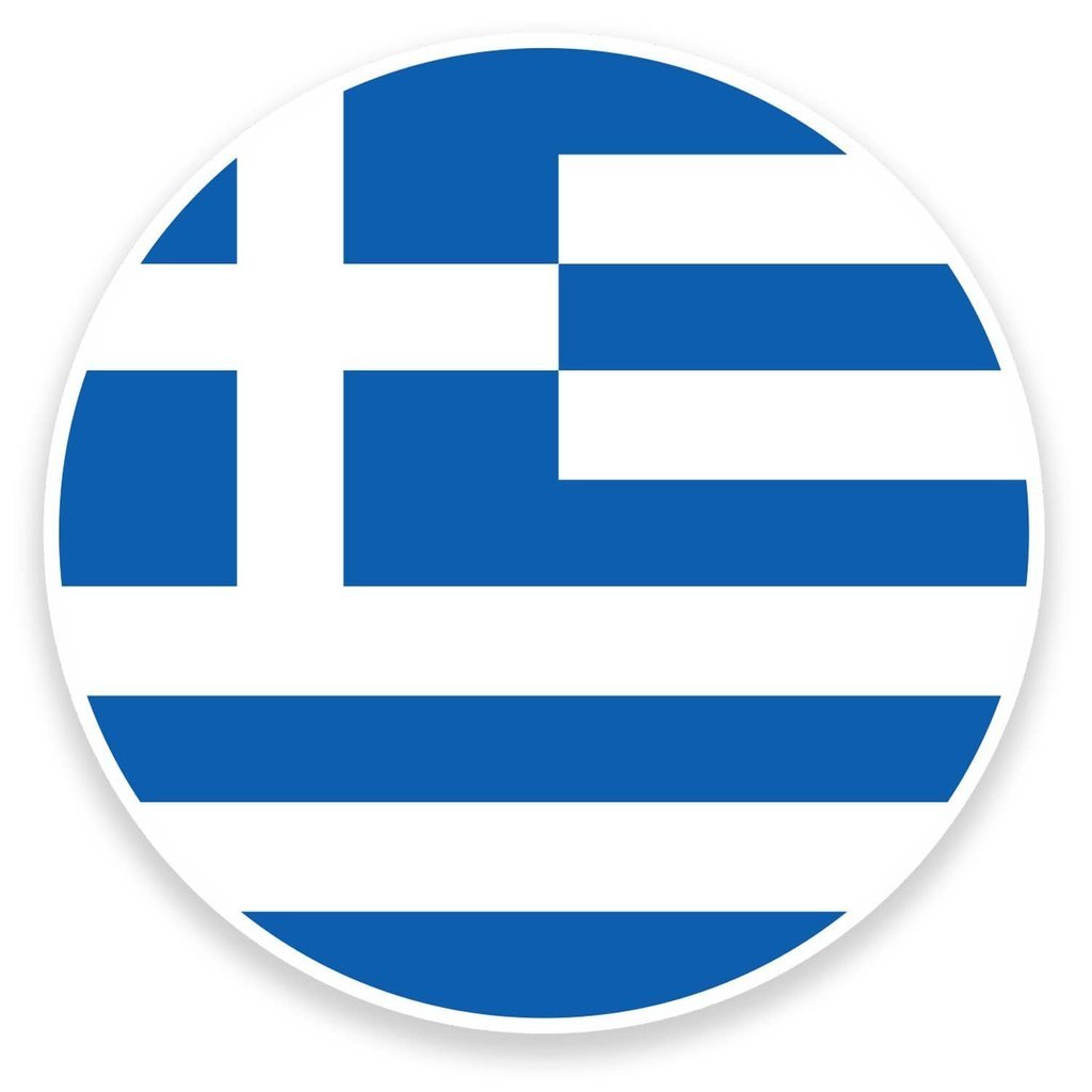 Destinationvinyl Multi 2 X 10Cm/100Mm Greece Greek Flag Map Window Cling Sticker Car Van Campervan Glass #9046