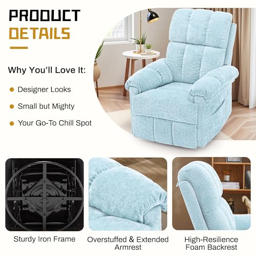 image for Korser Recliner Chair, Swivel Rocker Recliner Chair for Adults, Small 