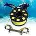 Pegciuho 3inch Scuba Equipment Diving Ree 30 Meter Nylon Line Accessory Stainless Steel Double Hook, Fluorescent Yellow