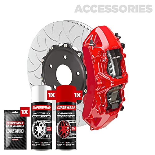 Superwrap Sprayable Vinyl Wrap - Accessories Kit - Calipers, Grills, Trims or Mirrors - High Gloss - Maranello Redâ€¦