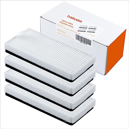 BAKUUM Pack 4 Filtros HEPA, para Cecotec Conga 7290 Eternal y 7490 Eternal modelos Home X-Treme y Genesis. Pack repuestos y accesorios para robot aspirador