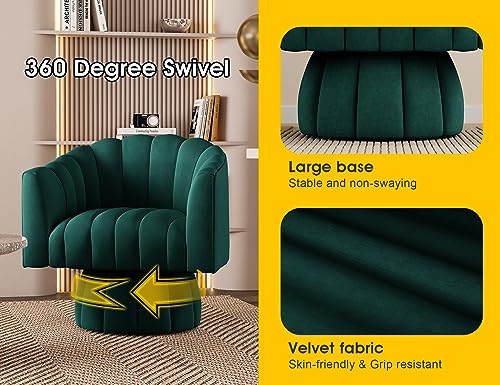 image for Dewhut Mid Century 360 Degree Swivel Cuddle Barrel Accent Sofa Chairs,