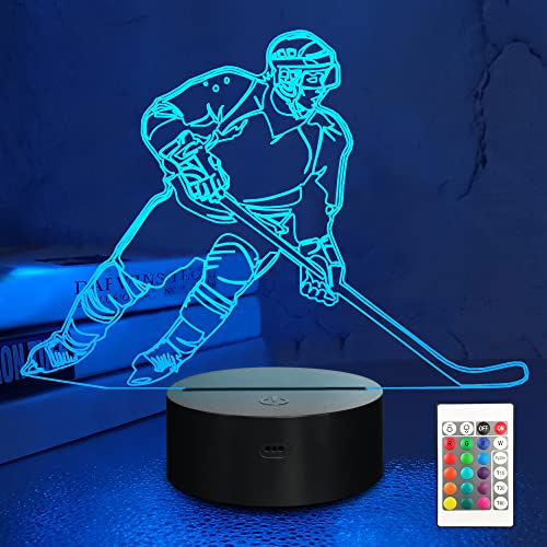 3D Ice Hockey Player Night Light
