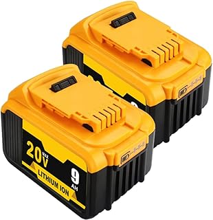 Upgraded 2Pack 9000Ah 20V Lithium-ion DCB207 Replacement Battery Compatible with Dewalt Battery DCB200 DCB206 DCB206-2 DCB204 DCB204BT-2 DCB203 DCB201 with LED Indicator…