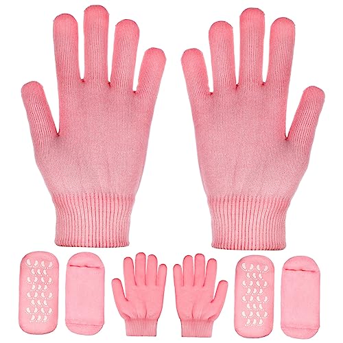 NULYLU Moisturizing Therapy Socks Gloves 2 Sets Spa Moisturizing Foot Hand Care Remover Soft Cotton