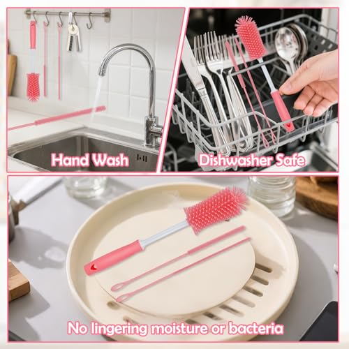 Image of Mity rain Silicone Straw Cleaner Brush Set- Includes Straw Cleaner for Stanley Cups, Long Brush and Cup Lid Wash, All Tumbler Cup, Baby Bottles - Multi-Use Cleaning Kit